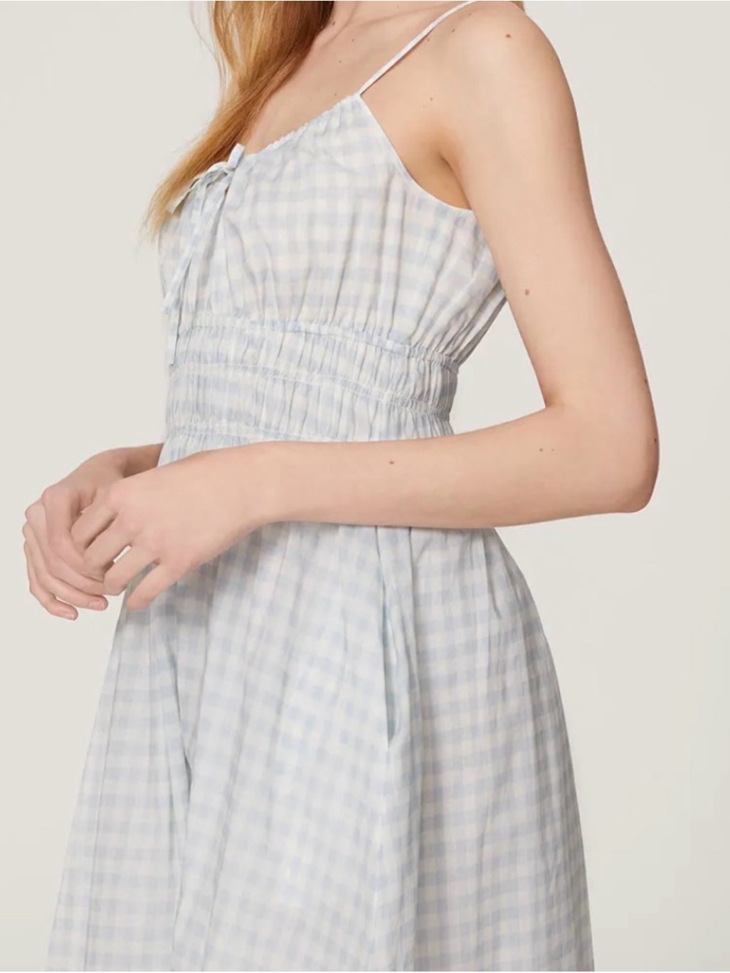 Tory Burch Light Blue Gingham Midi Dress